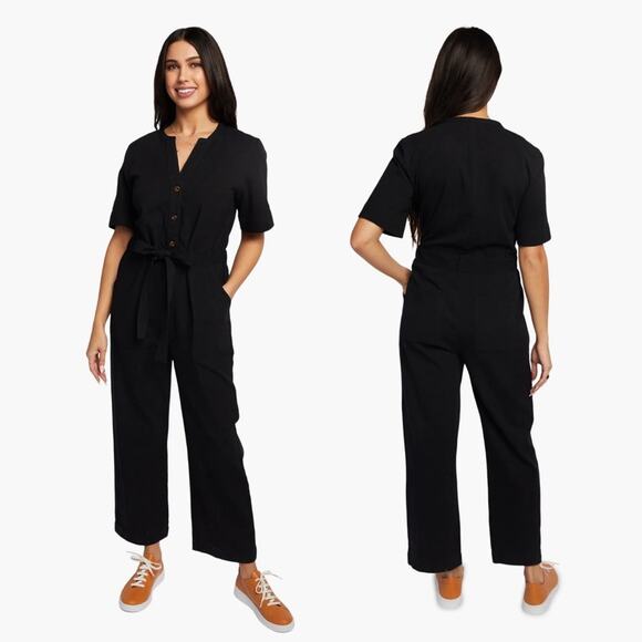 Able Shirley Utility Jumpsuit Black - Picture 1 of 13